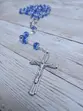 Terço de Cristal Filigrana Azul