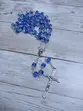Terço de Cristal Filigrana Azul