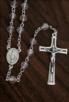 Terço de cristal branco Divina Misericórdia