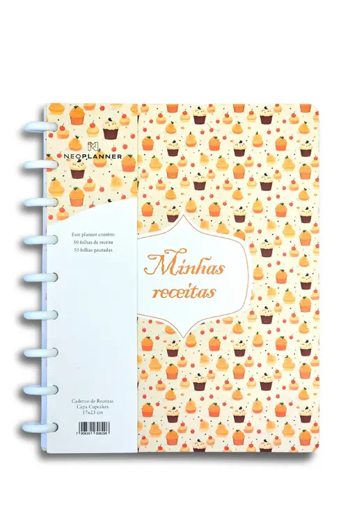 Caderno de Receitas - Capa Cupcakes