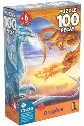 Quebra-cabeça - 100 peças - Dragões