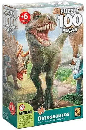 Quebra-cabeça - 100 peças - Dinossauros