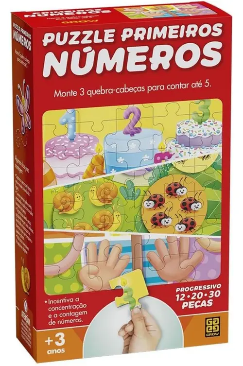 Quebra-cabeças - 12 - 20 - 30 peças - Primeiros Números