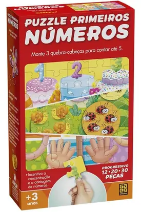 Quebra-cabeças - 12 - 20 - 30 peças - Primeiros Números