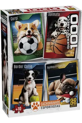 Quebra-Cabeças 1000 Peças Cachorrinhos Esportistas