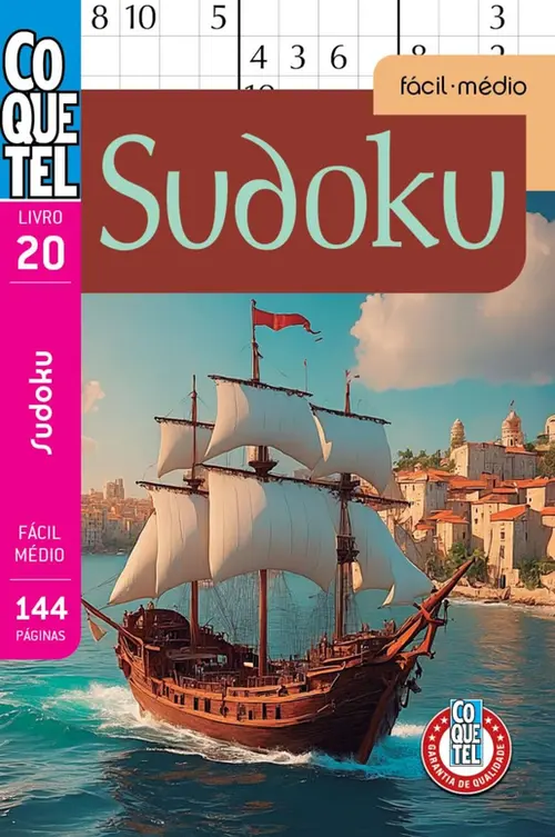 Livro Coquetel Sudoku 20: Níveis fácil e médio