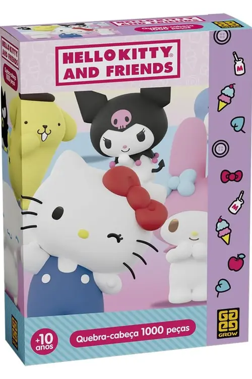 Quebra Cabeça 1000 Peças Hello Kitty e Amigos - Grow