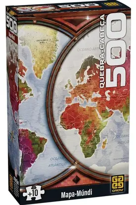 Quebra-Cabeça 500 peças Mapa Múndi - Grow